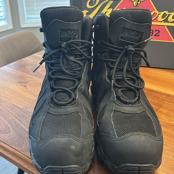 Thorogood Black 6” Crosstrex Side Zip Comp Toe Work Utility Boot Size 14 Wide - Picture 3 of 12